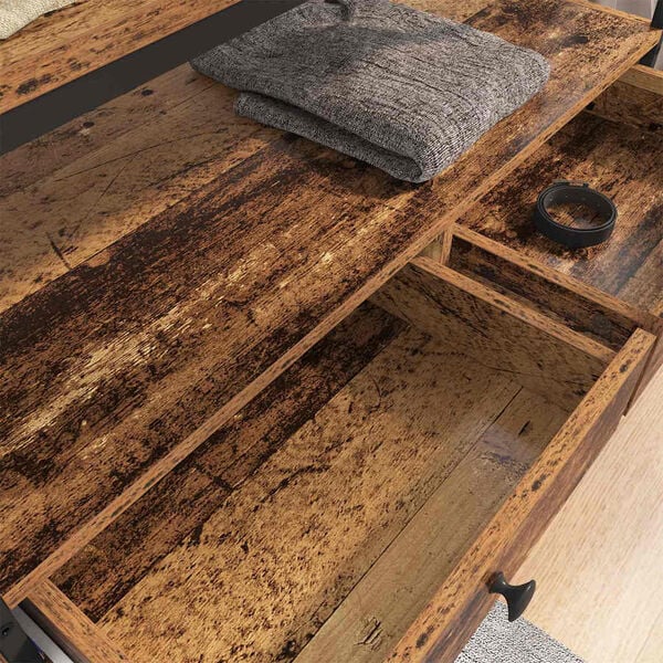 vidaXL Kledingkast met lade Oud hout 89 x 39 x 184.5 cm Bewerkt hout