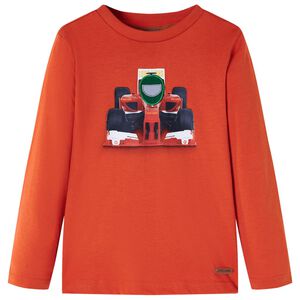 Kindershirt met lange mouwen 140 oranje