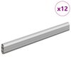 vidaXL Kaststaaf 12 pcs Zilver 764 x 15 x 29 mm Aluminium Legering