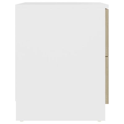 vidaXL Nachtkastjes 2 st 40x40x50 cm spaanplaat wit sonoma eikenkleur