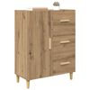 vidaXL Dressoir met lade Artisan Eiken 34 x 69.5 x 90 cm Bewerkt hout