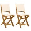 vidaXL Bistrostoelen voor buiten 2 pcs Cr&egrave;mewit Massief Acaciahout