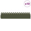 vidaXL Gazonranden 10 pcs Olijf Groen 103 x 0,05 x 22 cm Staal