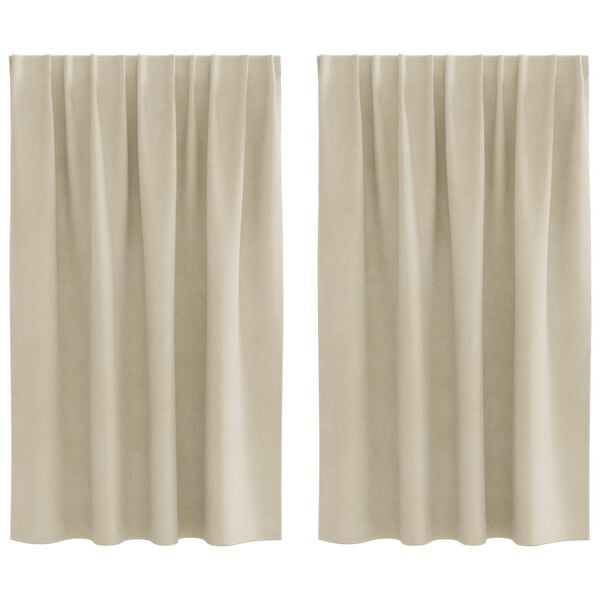 vidaXL Verduisterende gordijnen 2 pcs Cr&egrave;me 140 x 140 cm Fluweel