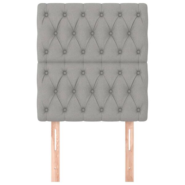 vidaXL Hoofdbord lichtgrijs 80x7x118/128 cm stof