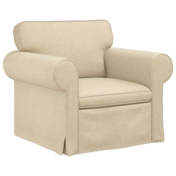 vidaXL Bank 2 pcs Cr&egrave;me 215 x 82 x 80 cm Stof