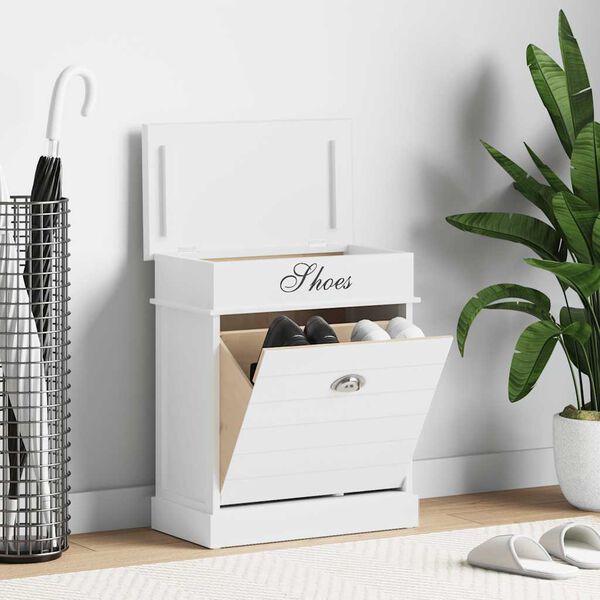vidaXL Schoenenkast 50x28x58 cm paulowniahout wit