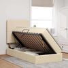 vidaXL Opslag bed met matras met matras Cr&egrave;me 90 x 190 cm Polyester