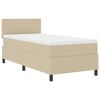 vidaXL Boxspring bed Lichtgrijs en wit. 203 x 80 x 88 cm Katoenen stof