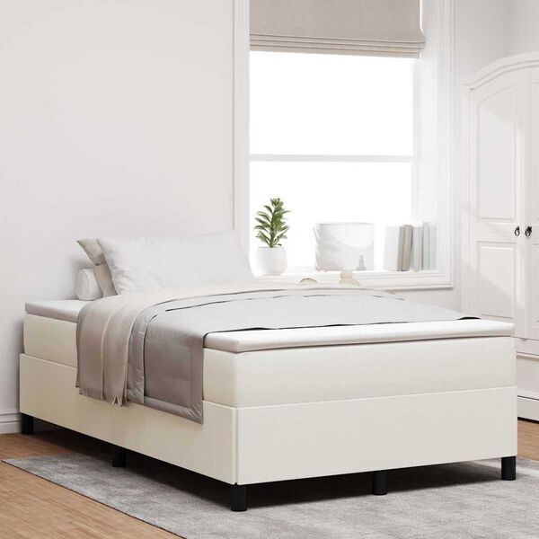 vidaXL Boxspringbed Cr&egrave;me 120 x 190 cm Katoen Stof