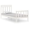 vidaXL Bedframe massief hout wit 75x190 cm