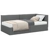 vidaXL Hoekbedframe met Matras 2 st Donkergrijs 100 x 200 cm Fluweel