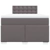 vidaXL Boxspring met matras kunstleer grijs 120x190 cm