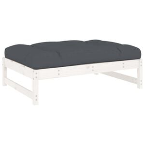 vidaXL Tuinvoetenbank 120x80 cm massief grenenhout wit