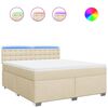 vidaXL Boxspring met matras stof cr&egrave;mekleurig 180x200 cm
