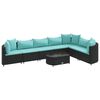 vidaXL 8-delige Loungeset met kussens poly rattan zwart