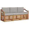 vidaXL Sofa-Sets 3 pcs Natuurlijk en Lichtgrijs Massief Acaciahout