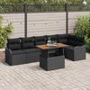 vidaXL Tuin Sofa Set met opslag 7 pcs Zwart Poly riet