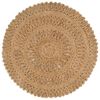 vidaXL Tapijt rond 90 cm gevlochten jute