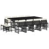 vidaXL 13-delige Tuinset met kussens poly rattan zwart