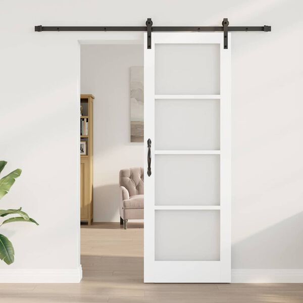 vidaXL Schuifdeur ORKDAL Wit en zwart 73,5 x 211 cm