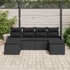 vidaXL Tuin Sofa Set met kussen 6 pcs Zwart Poly Rattan
