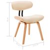 vidaXL Eetkamerstoelen 6 st gebogen hout en kunstleer cr&egrave;me
