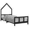 vidaXL Kinderbedframe 90x200 cm massief grenenhout zwart