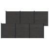 vidaXL Hek set 6 st 1045 x 186 cm WPC en Aluminium Zwart