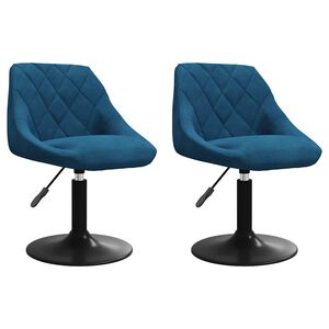 vidaXL Eetkamerstoelen draaibaar 2 st fluweel blauw