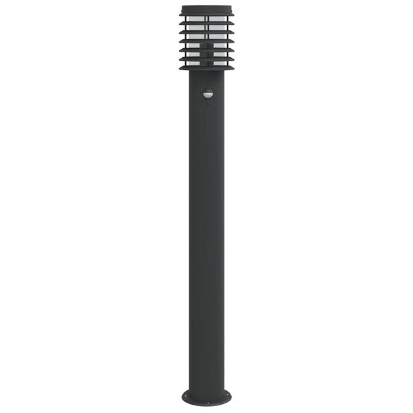 vidaXL Vloerlamp voor buiten met sensor 110 cm roestvrijstaal zwart