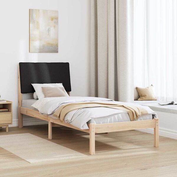 vidaXL Bedframe Bruin en zwart 80 x 200 cm Massief grenenhout