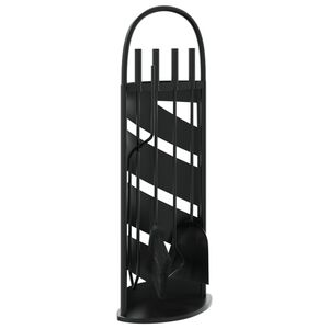 vidaXL 5-delige Haardset 23x15x66 cm staal