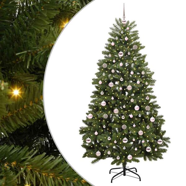 vidaXL Kunstkerstboom met 300 LED Groen 210 cm PVC en Metaal