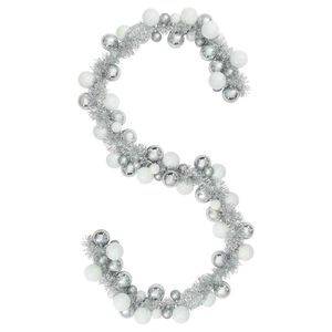 vidaXL Kerstbal Guirlande Wit en Zilver 186 cm Polystyreen