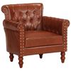 vidaXL Fauteuil echt geitenleer bruin
