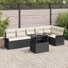 vidaXL Tuin Sofa Set met kussen 7 pcs Zwart Poly riet