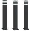 vidaXL Buitenvloerlampen 3 st met stopcontact 80 cm aluminium zwart