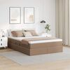 vidaXL Opslag bed met matras Cappuccino 140 x 190 cm Nep Leer