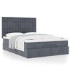 vidaXL Ottoman bed met matrassen 140x200cm fluweel donkergrijs