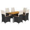 vidaXL 7-delige Tuinset met kussens poly rattan zwart