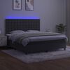 vidaXL Boxspring met matras en LED fluweel donkergrijs 160x200 cm