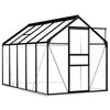 vidaXL Tuinkas met basisframe 5,89 m&sup3; aluminium antracietkleurig