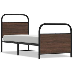 vidaXL Bedframe zonder matras bewerkt hout bruin eikenkleur 75x190 cm