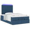 vidaXL Ottoman bed met matras en LED's 120x200cm stof blauw