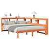 vidaXL Bed met boekenkast zonder matras grenenhout wasbruin 140x200 cm