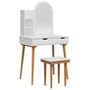 vidaXL Toilettafel Set FAUSKE 4 st Wit 76 x 50 x 143 cm