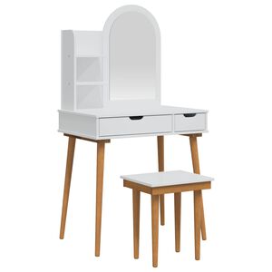 vidaXL Toilettafel Set FAUSKE 4 st Wit 76 x 50 x 143 cm