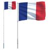 vidaXL Vlag met vlaggenmast Frankrijk 5,5 m aluminium