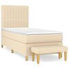 vidaXL Boxspring met matras stof cr&egrave;mekleurig 80x200 cm
